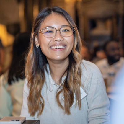 Smiling female employee