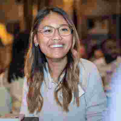 Smiling female employee